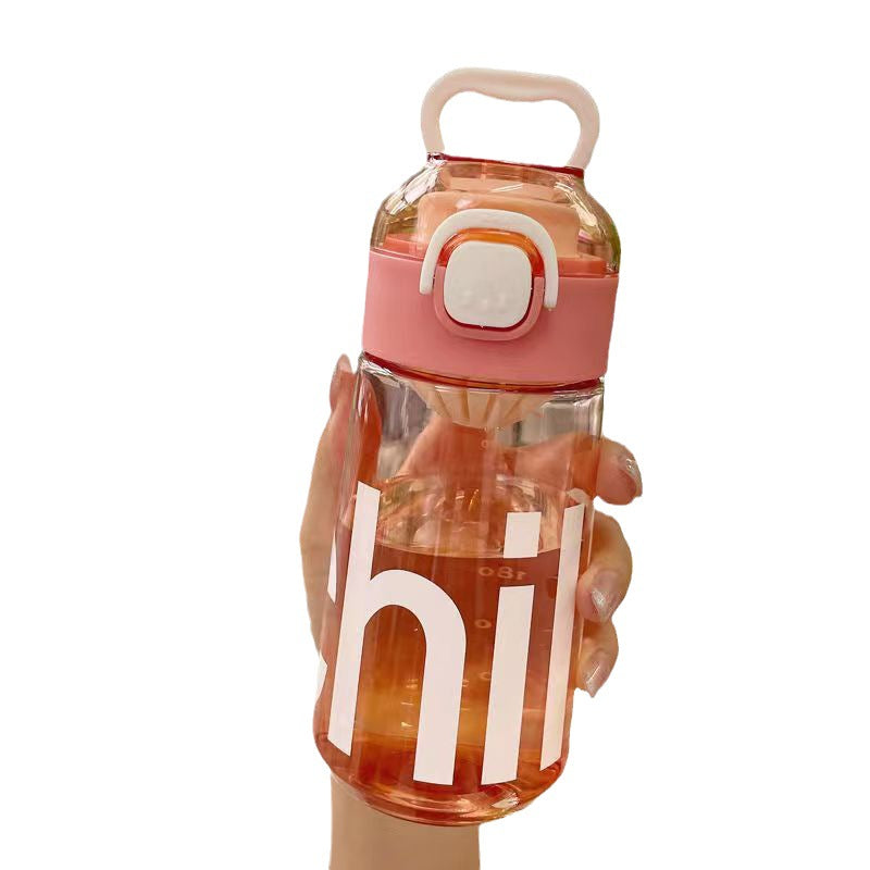 Botella de Agua Deportiva Portátil de Alta Capacidad con Pajilla